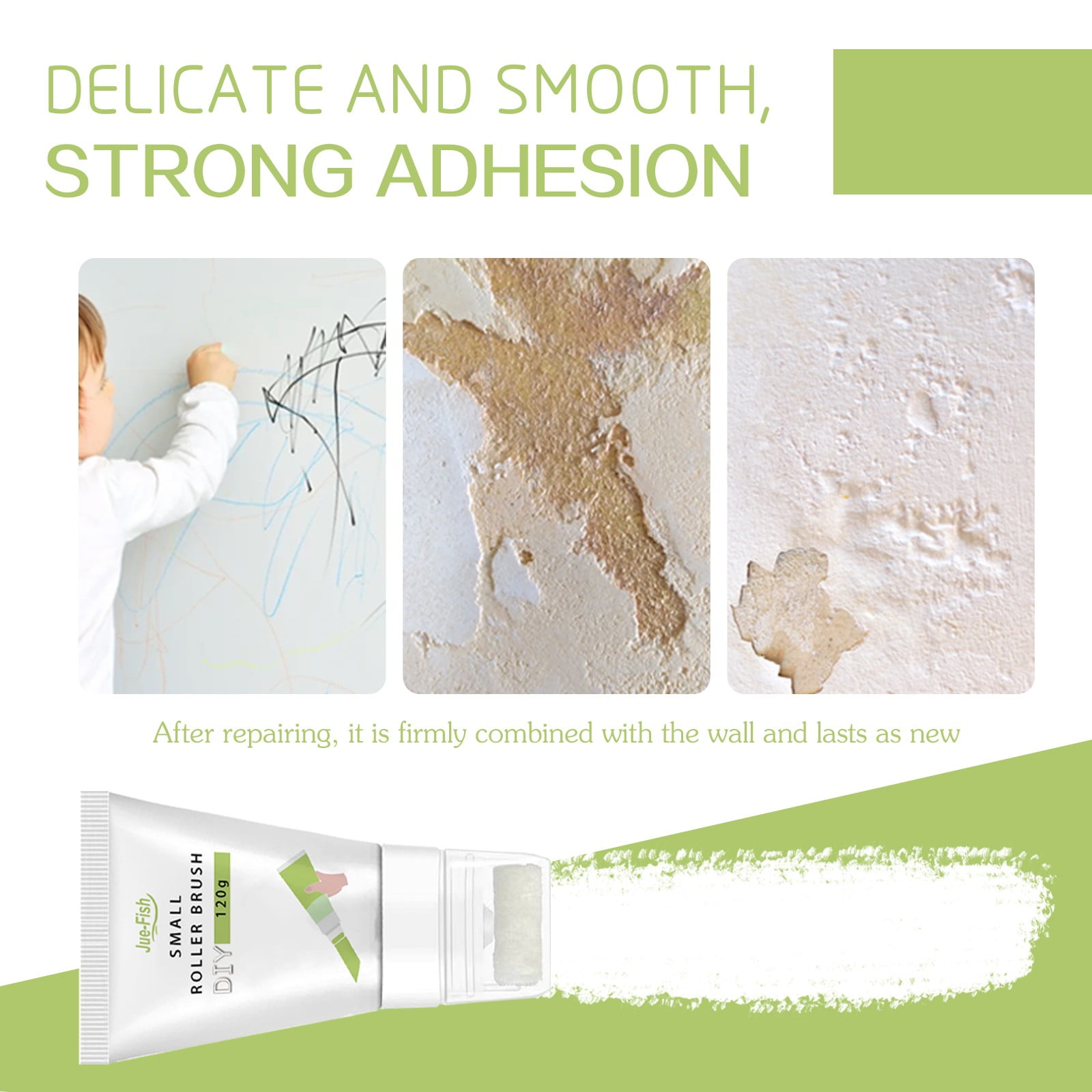 Vxdvou Wall Repair Roller Brush with 120ml Paint Capacity Quick Drying