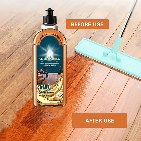 Vxdvou Wood Floor Maintenance Oil, Amber Essence Liquid Wax for Furniture & Floor Repair, Safe & Non-Irritating, 500ml, Deep Cleaning, Nourishing & Long-Lasting Protection
