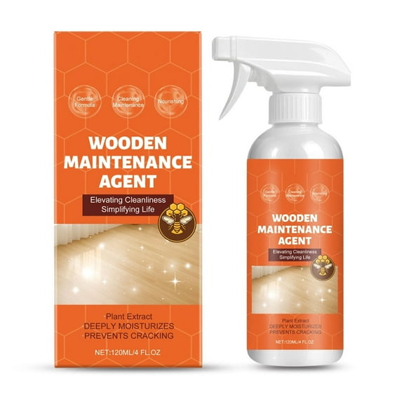 Vxdvou Wood Furniture Polish and Conditioner, 120ml, Two-in-One Cleaner and Stain Remover for Home and Office Use, Reduces Scratches, Brightens, Nourishes, Prolongs Lifespan, Protects Wood Surfaces