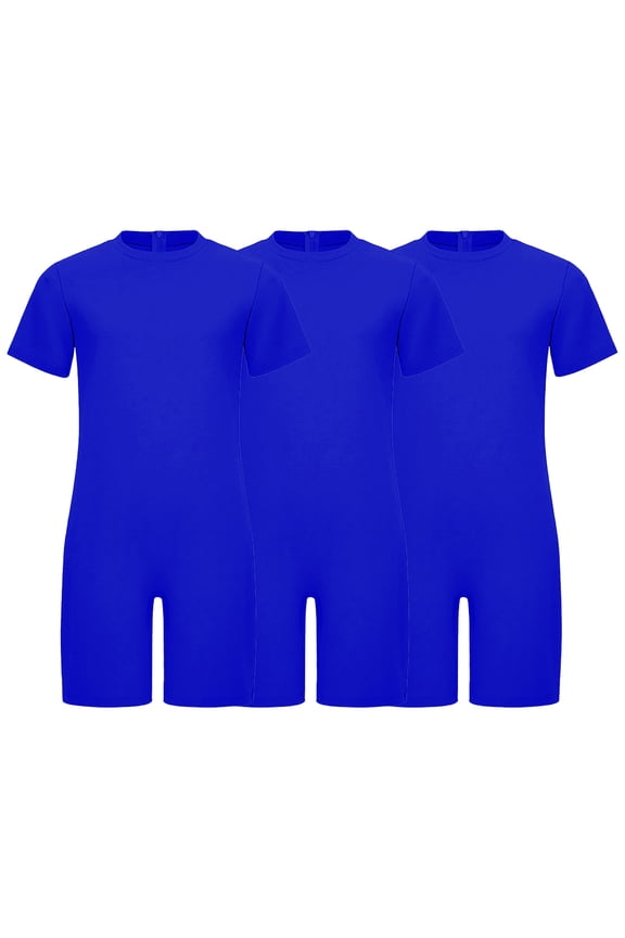 3 Pack Special Needs Adaptive Clothing for Children Girls Boys Autism Sensory Jumpsuit Anti-strip Romper Royal Blue 6
