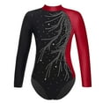 thumbnail image 1 of Vxuxlje Gymnastics Leotards for Girls Long Sleeve Rhinestone Ice Skating Jumpsuit Ballet Dancewear Burgundy 8, 1 of 6