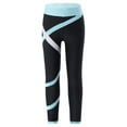 thumbnail image 1 of Vxuxlje Kids Girls Figure Skating Pants Full Length Leggings Ballet Dance Gymnastics Yoga Pants Light Blue 12, 1 of 8