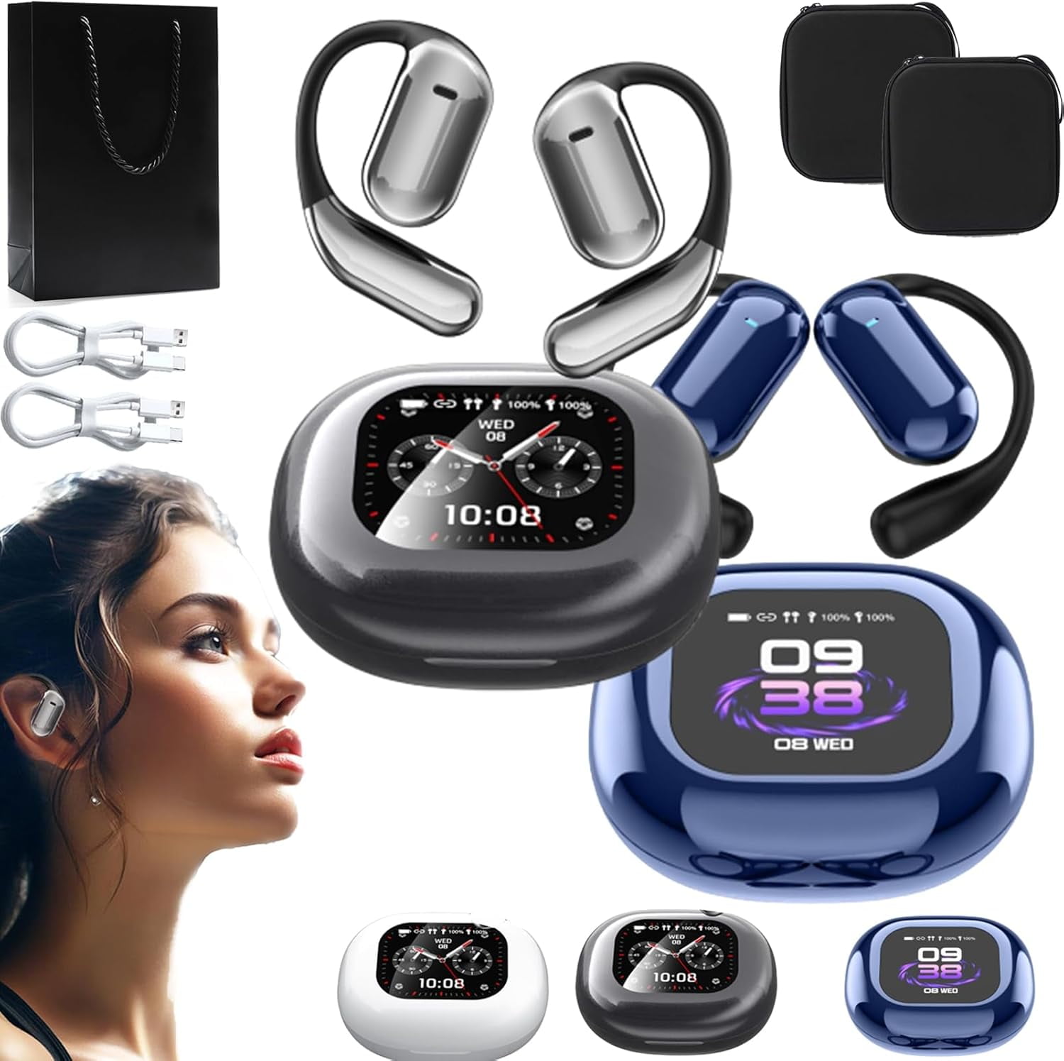 VTrans AI Earphone グレー Vylaras AI Translator Earbuds, Vylaras Earbuds, Vylaras Translator