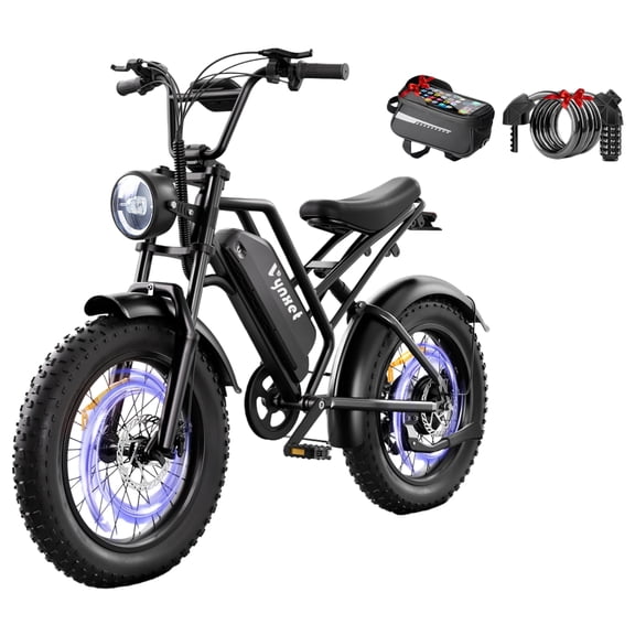 Vynhet G50 1500W Peak Adult Electric Bike, 48V 18Ah Battery, 32MPH, Up to 68 Mile Range, 20"x4.0" Fat Tire All-Terrain Electric Dirt Bike, UL2849 Certified