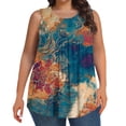 thumbnail image 1 of Vynhevius Plus Size Women's Summer Tank Tops Round Neck Floral Print Sleeveless Wide Strap Casual Loose Fit Flowy A Line Tops, 1 of 7