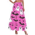 thumbnail image 1 of Vynhevius Women Halloween Print Skirt Elastic Waist A-line Flowy Party Maxi, 1 of 5