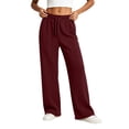 thumbnail image 1 of Vynhevius Women's Cable Knit Sweatpants Wide Leg Drawstring Elastic Waist Pockets Casual Lounge Pants, 1 of 5