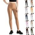 thumbnail image 1 of Vynhevius Women's Glossy Stretchy Leggings Solid High Elastic Slim Fit Full Length Casual Base Layer Tights, 1 of 7
