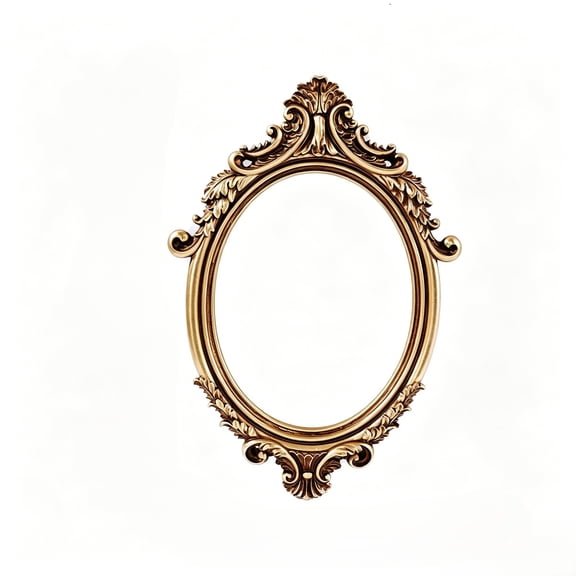 Vyntara Elegant Oval Photo Frame: Elegant Baroque Wall Art for Timeless Decor Golden