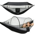 thumbnail image 1 of Vyrelis Camping Hammock with Tree Straps Hammock Tent with Mosquito Net and Sunshade Tree Hammock for Travel Backpacking Hiking Gear (Black), 1 of 9