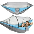 thumbnail image 1 of Vyrelis Camping Hammock with Tree Straps Hammock Tent with Mosquito Net and Sunshade Tree Hammock for Travel Backpacking Hiking Gear (Blue), 1 of 9