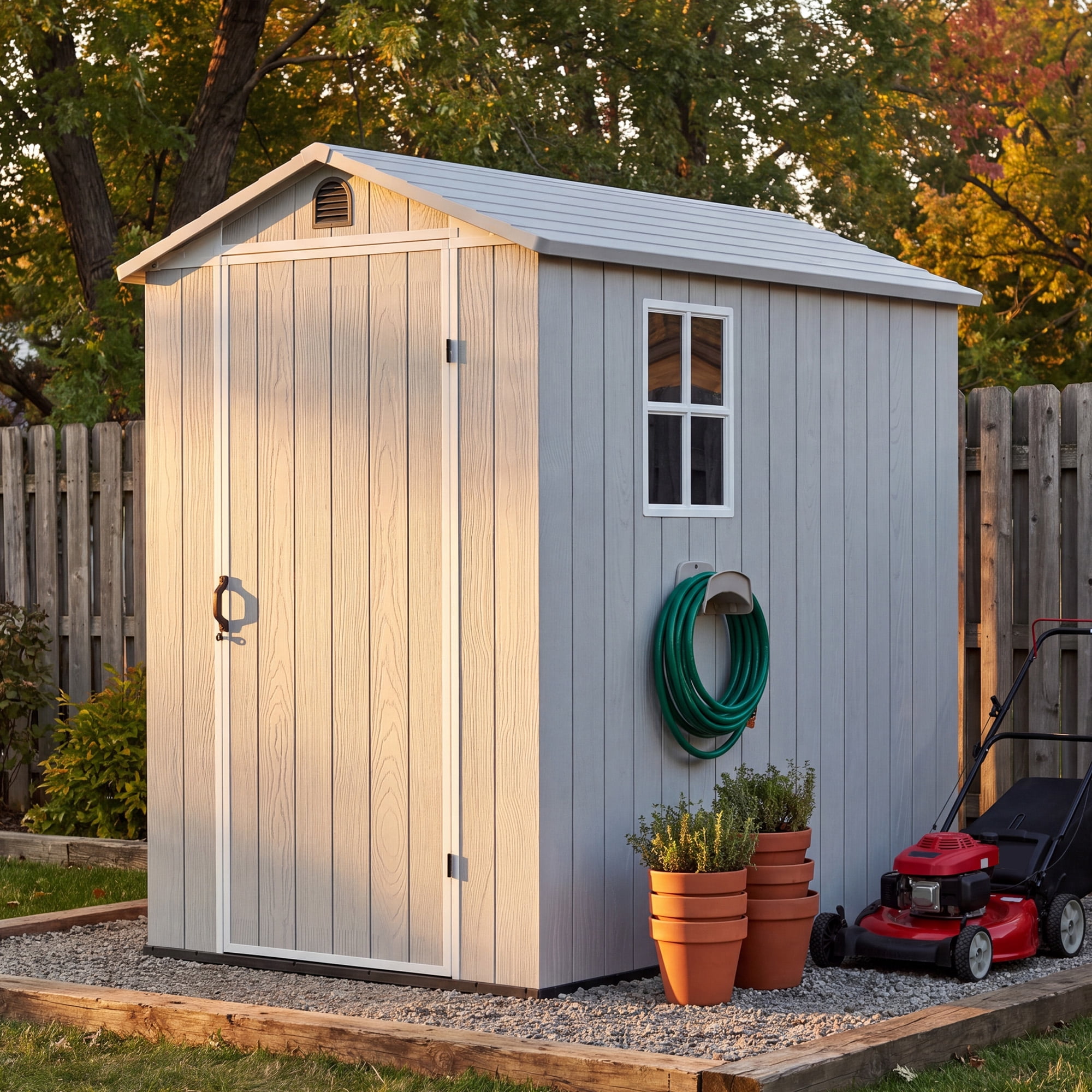 値下げ！クロスターヴィレッジハウス６人用 Uforic 6.3x6.2ft Outdoor Resin Storage Shed with Windows,Vents,and