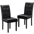 thumbnail image 1 of Vyrox Dining Chairs Set of 2, PU Leather Tufted High Back Parsons Chairs for Kitchen Dining Room，Black, 1 of 7