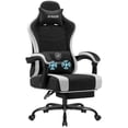 thumbnail image 1 of Vyrox Reclining Gaming Chair with Footrest, Massage Lumbar Support, Breathable Technical Fabric, Ergonomic Video Game Chair with Headrest, Black, 1 of 7