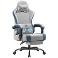 thumbnail image 1 of Vyrox Reclining Gaming Chair with Footrest, Massage Lumbar Support, Breathable Technical Fabric, Ergonomic Video Game Chair with Headrest, Gray, 1 of 7