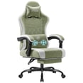 thumbnail image 1 of Vyrox Reclining Gaming Chair with Footrest, Massage Lumbar Support, Breathable Technical Fabric, Ergonomic Video Game Chair with Headrest, Green, 1 of 7