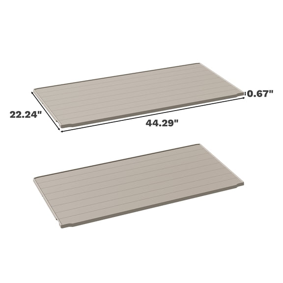 Vyrox Resin Adjustable Shelf for Outdoor Storage Shed, 2-Pack, Beige