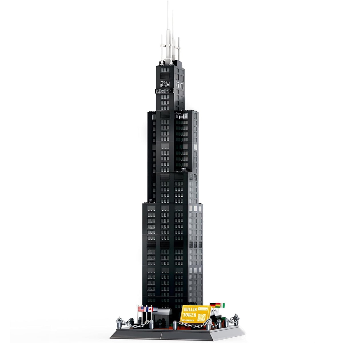 Vyytoz Willis Tower Chicago Building Set, 1241Pcs Architecture Model, Creative Display Toy, World Landmark Collection
