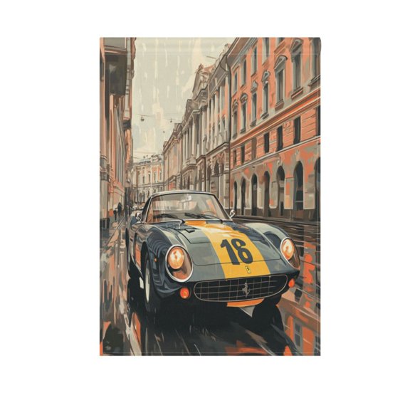 Vzayy 28 in x 40 in Polyester Outdoor Flags & Banners, Wrinkle-Resistant & Durable, Heat Transfer Fade-Proof,A Cool Car