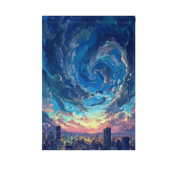 Vzayy 28 in x 40 in Polyester Outdoor Flags & Banners, Wrinkle-Resistant & Durable, Heat Transfer Fade-Proof,Blue Clouds