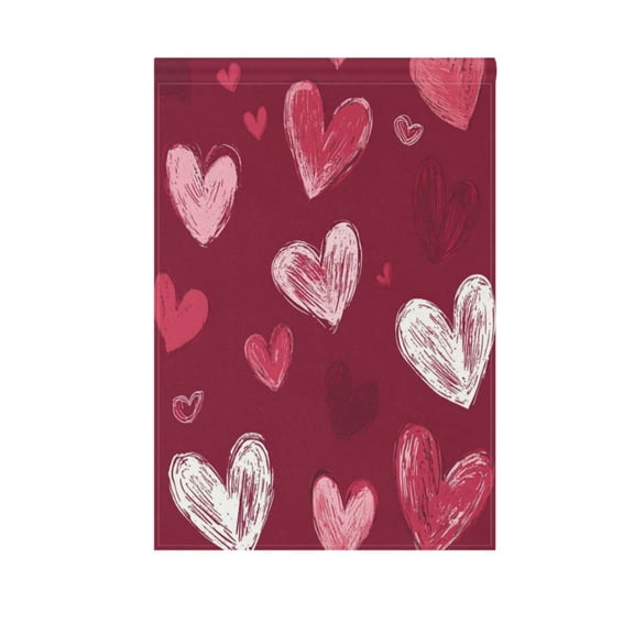 Vzayy 28 in x 40 in Polyester Outdoor Flags & Banners, Wrinkle-Resistant & Durable, Heat Transfer Fade-Proof,Hearts and Love
