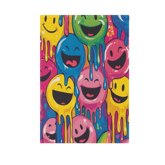 Vzayy 28 in x 40 in Polyester Outdoor Flags & Banners, Wrinkle-Resistant & Durable, Heat Transfer Fade-Proof，Many Smiling Faces