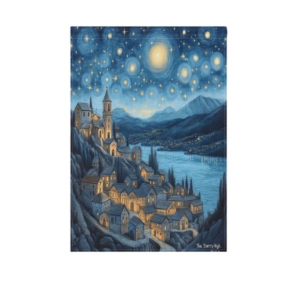 Vzayy 28 in x 40 in Polyester Outdoor Flags & Banners, Wrinkle-Resistant & Durable, Heat Transfer Fade-Proof，Starry Sky Map