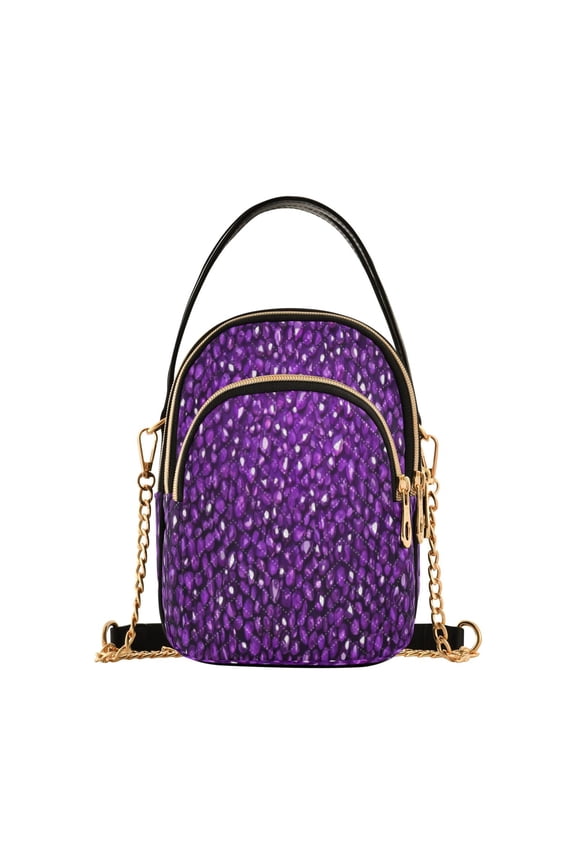 Crossbody Handbags Deep Purple Leopard