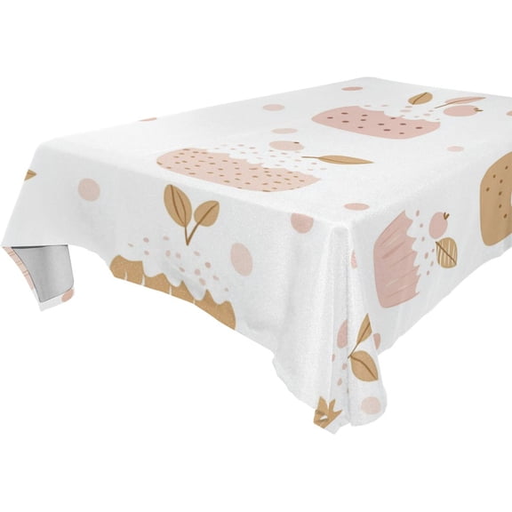 Vzayy Premium Polyester Square Tablecloth Set 54-120 Inch,Cupcake