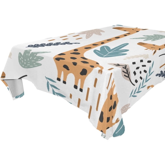 Vzayy Premium Polyester Square Tablecloth Set 54-120 Inch,Giraffe