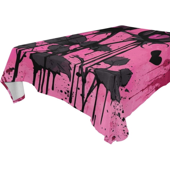 Vzayy Premium Polyester Square Tablecloth Set 54-120 Inch,Roses