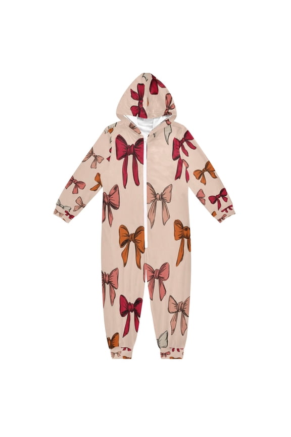 4T-14Y Size Aviliable Cozy One-Piece Footless Sleeper Pajama Bow Vector