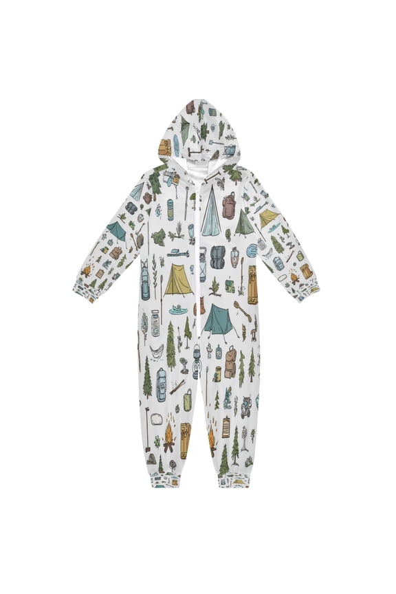4T-14Y Size Aviliable Cozy One-Piece Footless Sleeper Pajama Camping Elements