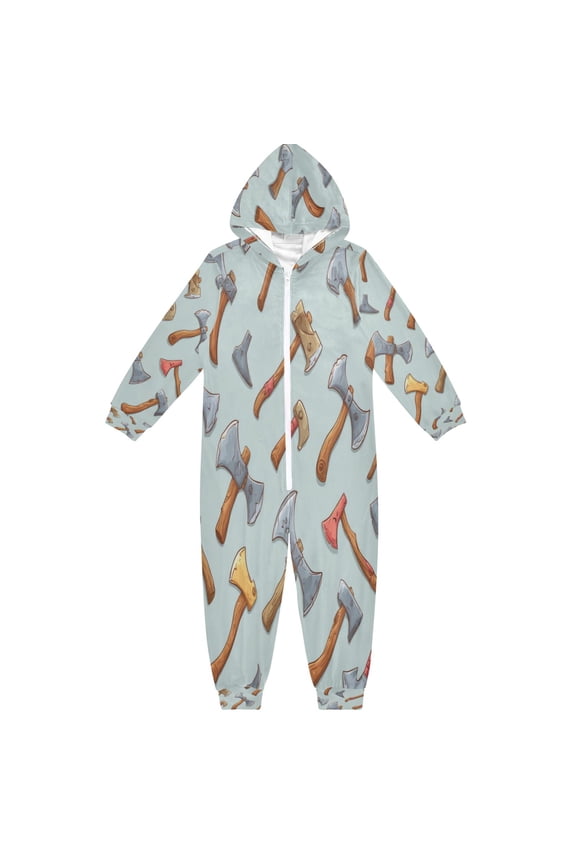 4T-14Y Size Aviliable Cozy One-Piece Footless Sleeper Pajama Cartoon Axe