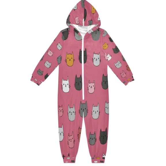 Vzayyk 4T-14Y Size Aviliable Cozy One-Piece Footless Sleeper Pajama Cartoon Kitty