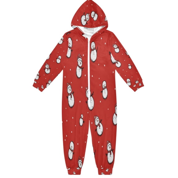 Vzayyk 4T-14Y Size Aviliable Cozy One-Piece Footless Sleeper Pajama Cartoon Snowman