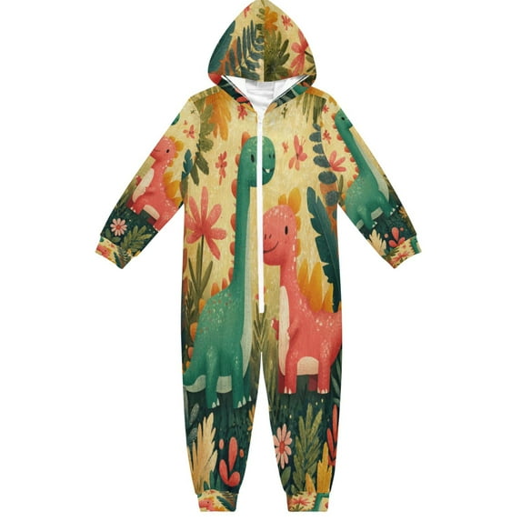 Vzayyk 4T-14Y Size Aviliable Cozy One-Piece Footless Sleeper Pajama Cartoon Style Dinosaurs