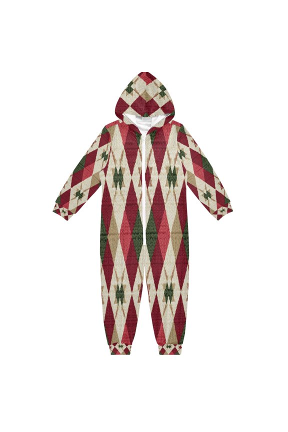 4T-14Y Size Aviliable Cozy One-Piece Footless Sleeper Pajama Christmas Pattern