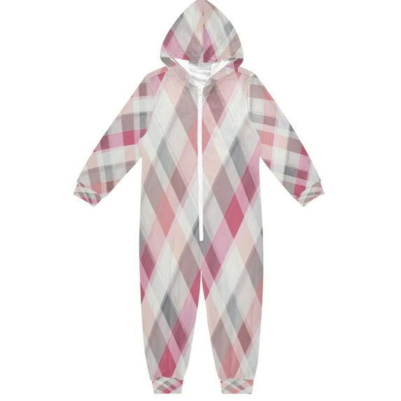 Vzayyk 4T-14Y Size Aviliable Cozy One-Piece Footless Sleeper Pajama Classic Tartan Plaid