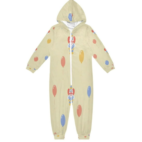 Vzayyk 4T-14Y Size Aviliable Cozy One-Piece Footless Sleeper Pajama Clown Balloons