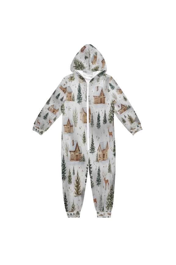 4T-14Y Size Aviliable Cozy One-Piece Footless Sleeper Pajama Cozy Christmas Pattern