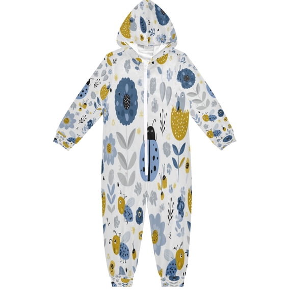 Vzayyk 4T-14Y Size Aviliable Cozy One-Piece Footless Sleeper Pajama Cute Flowers Ladybugs