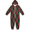 thumbnail image 1 of Vzayyk 4T-14Y Size Aviliable Cozy One-Piece Footless Sleeper Pajama Deep Green Tartan Plaid, 1 of 8