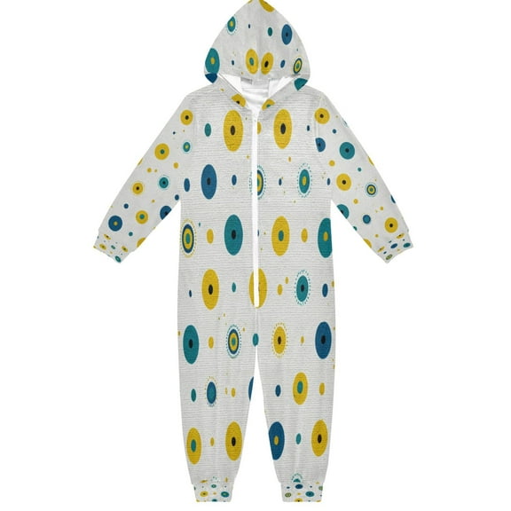 Vzayyk 4T-14Y Size Aviliable Cozy One-Piece Footless Sleeper Pajama Dots in Yellow and Green