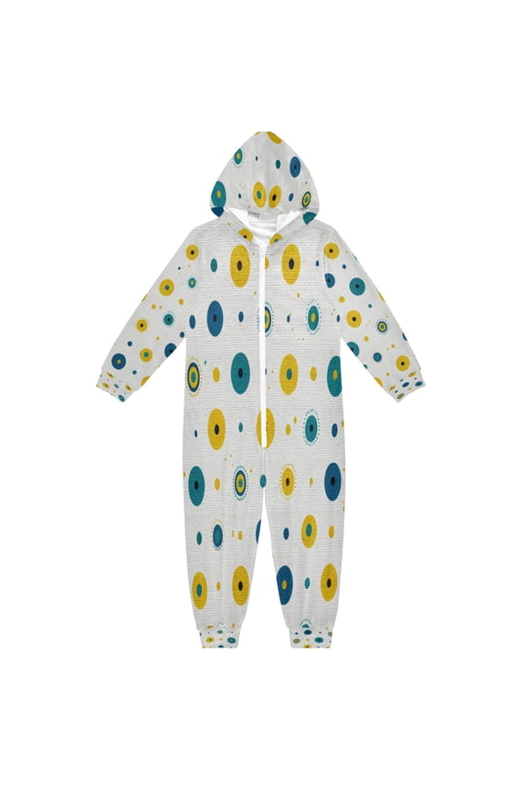 4T-14Y Size Aviliable Cozy One-Piece Footless Sleeper Pajama Dots in Yellow and Green