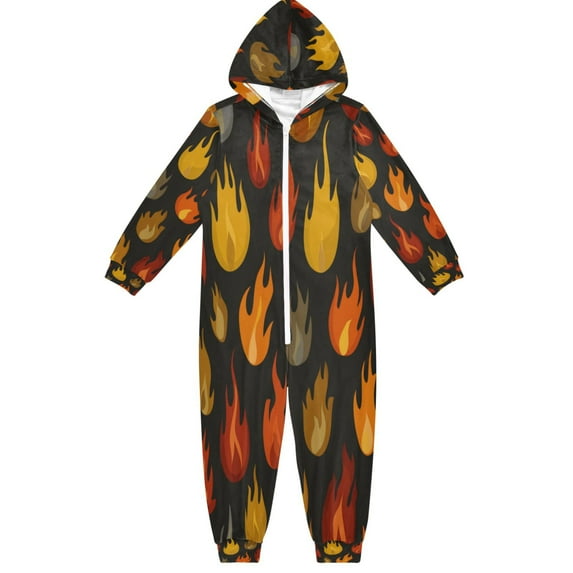 Vzayyk 4T-14Y Size Aviliable Cozy One-Piece Footless Sleeper Pajama Flames