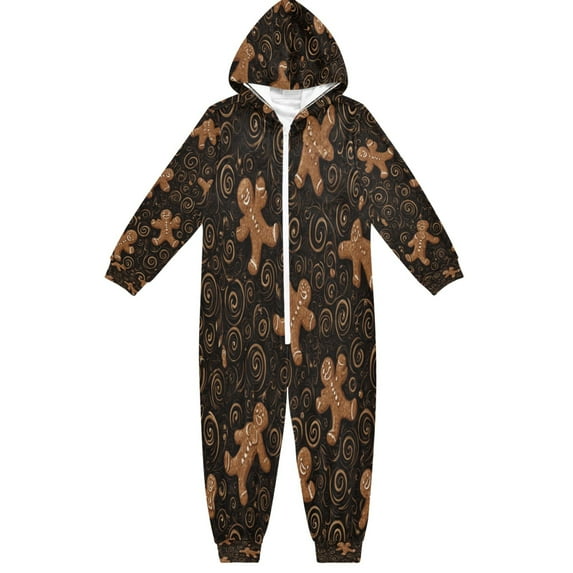 Vzayyk 4T-14Y Size Aviliable Cozy One-Piece Footless Sleeper Pajama Gingerbread