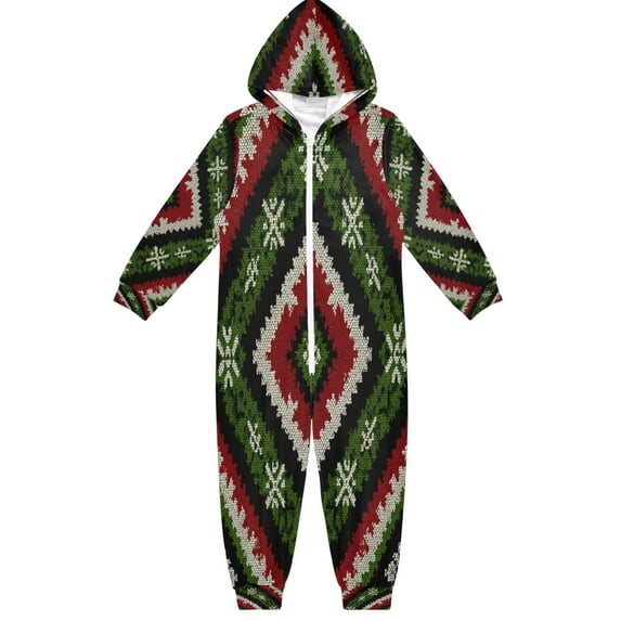 Vzayyk 4T-14Y Size Aviliable Cozy One-Piece Footless Sleeper Pajama Green Red Diamonds