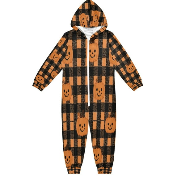 Vzayyk 4T-14Y Size Aviliable Cozy One-Piece Footless Sleeper Pajama Halloween Pumpkins Pattern