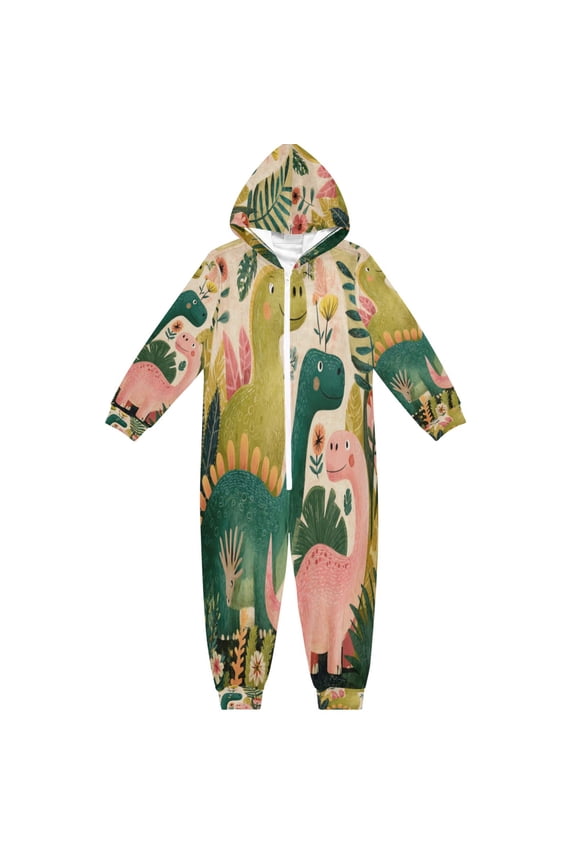 4T-14Y Size Aviliable Cozy One-Piece Footless Sleeper Pajama Hand-drawn Dinosaurs Patterns